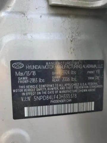 2018 HYUNDAI ELANTRA SEL  