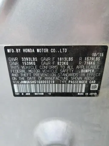 2016 HONDA FIT LX  