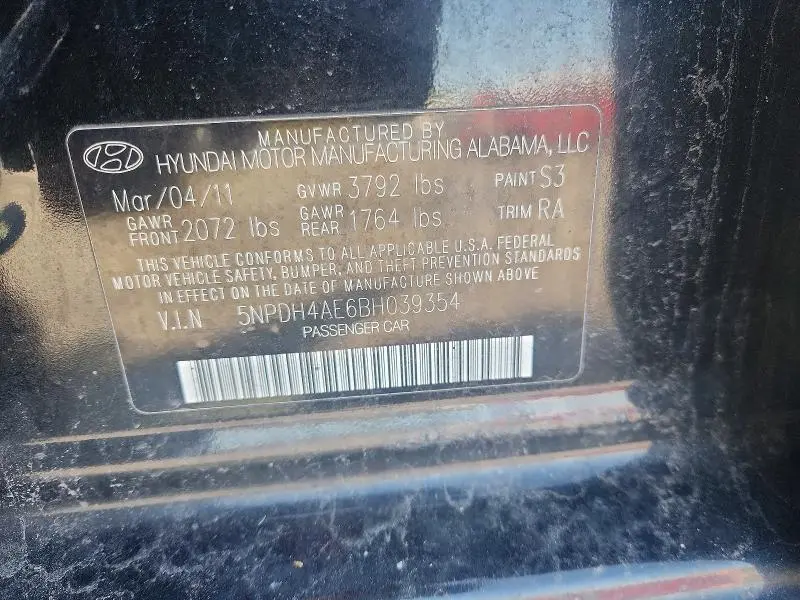 2011 HYUNDAI ELANTRA GLS  