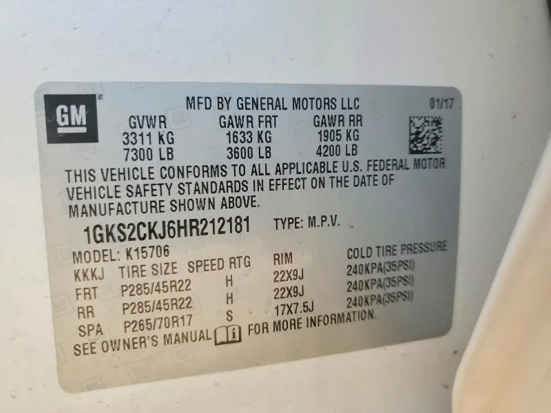 2017 GMC YUKON DENALI  