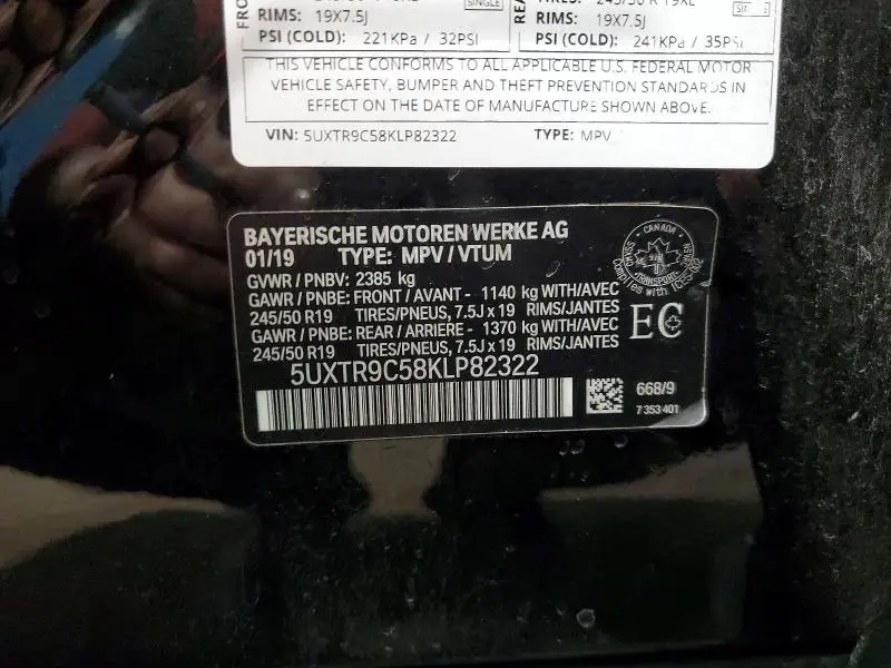 2019 BMW X3 XDRIVE30I  