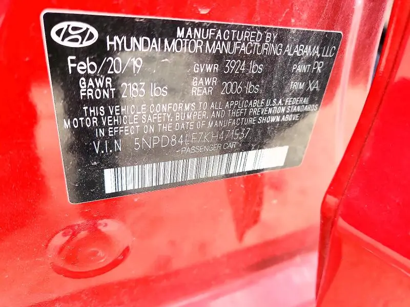 2019 HYUNDAI ELANTRA SEL  