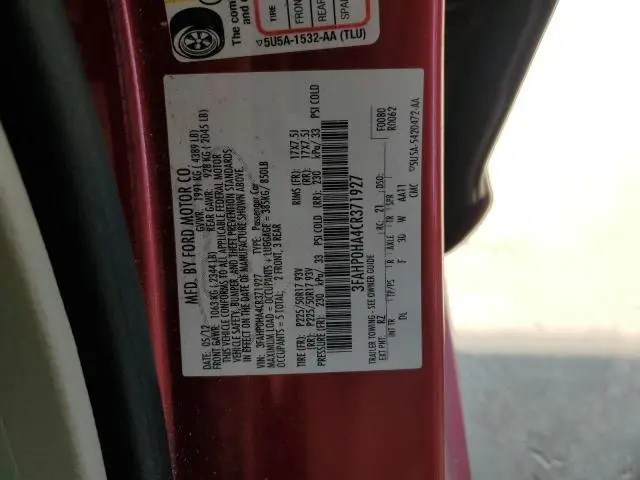 2012 FORD FUSION SE   