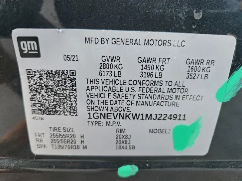 2021 CHEVROLET TRAVERSE HIGH COUNTRY  