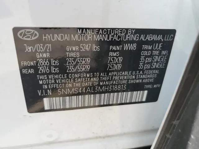 2021 HYUNDAI SANTA FE LIMITED  