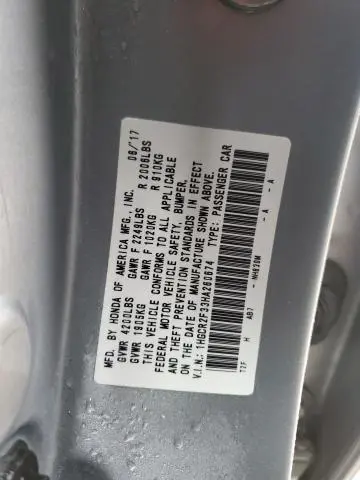 2017 HONDA ACCORD LX