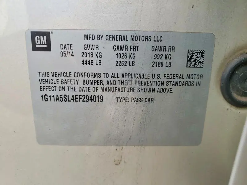 2014 CHEVROLET MALIBU LS  