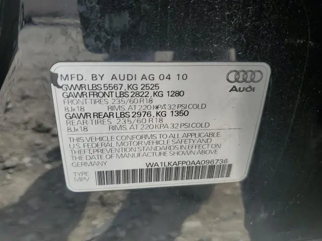 2010 AUDI Q5 PREMIUM PLUS  