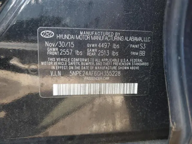 2016 HYUNDAI SONATA SE  