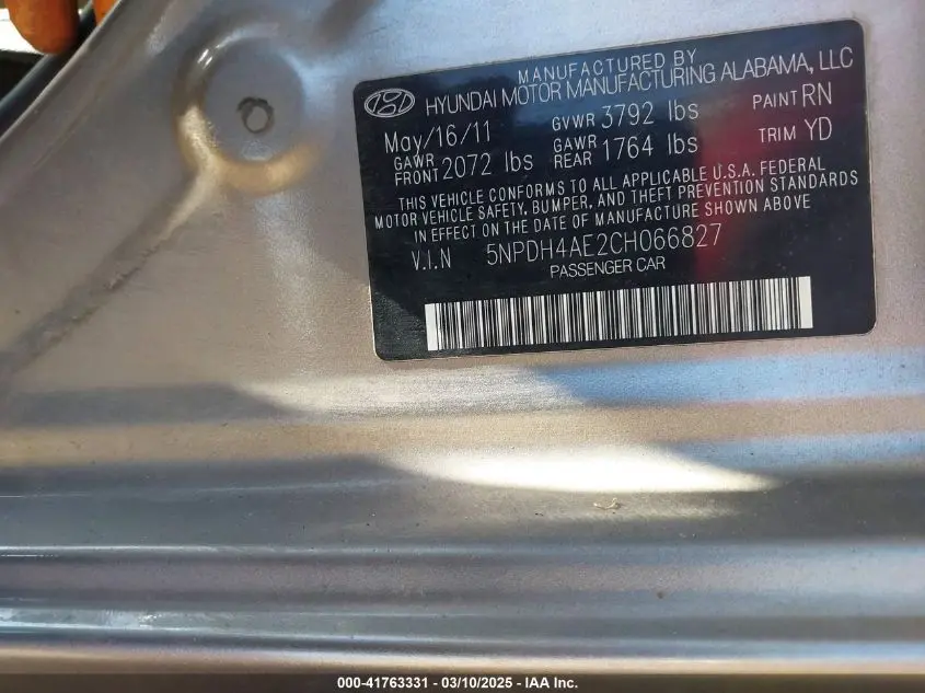 2012 HYUNDAI ELANTRA GLS