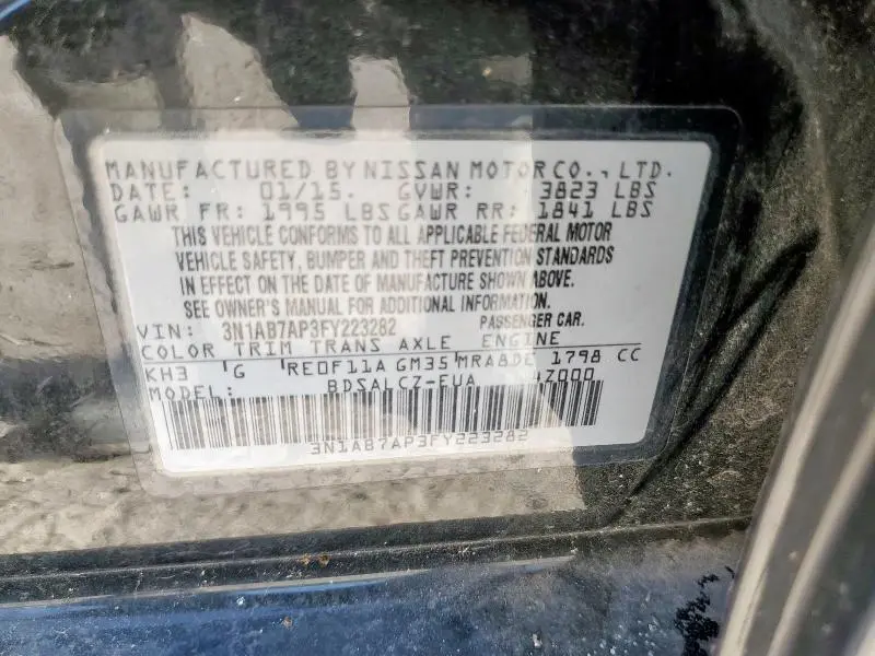 2015 NISSAN SENTRA S  