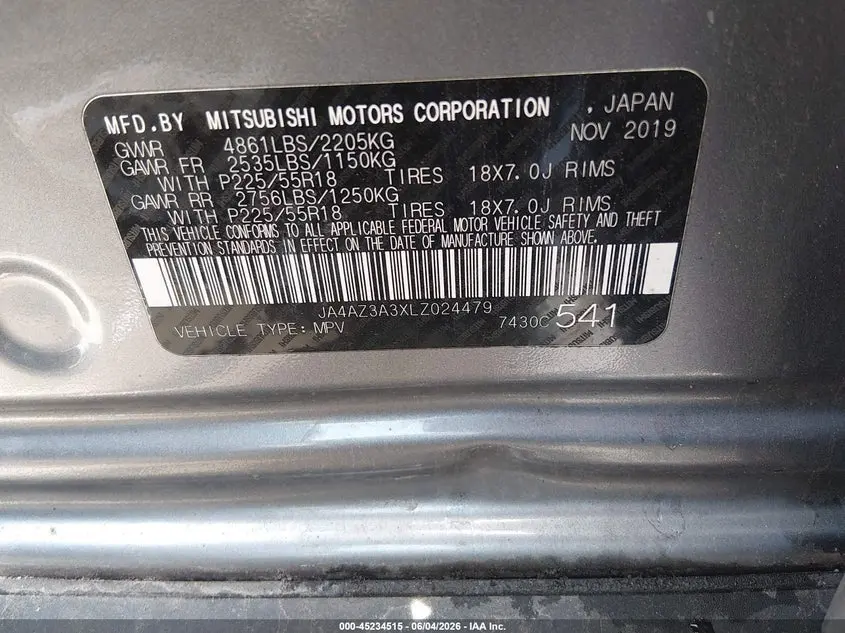 2020 MITSUBISHI OUTLANDER SEL 2.4 S-AWC