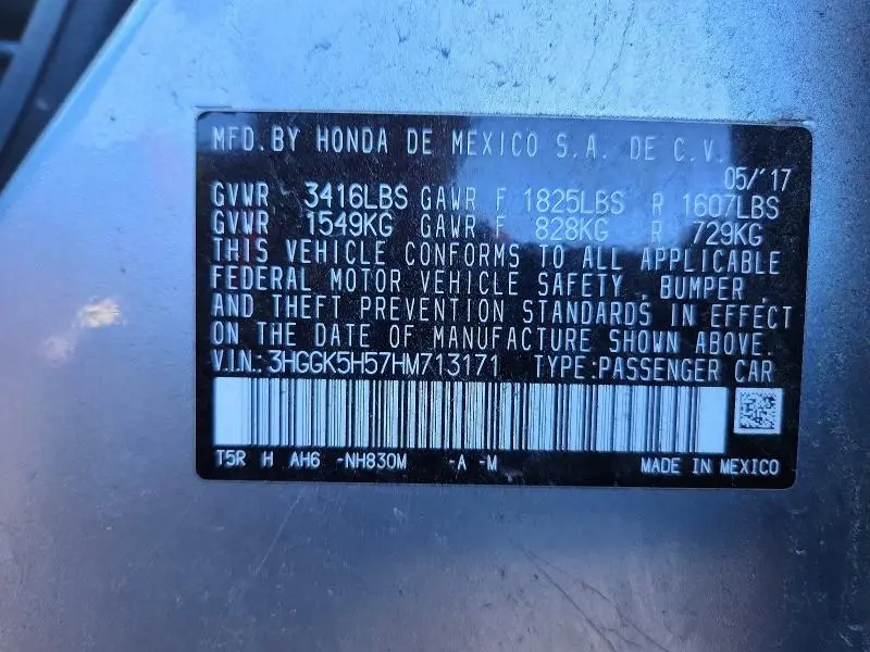 2017 HONDA FIT LX  