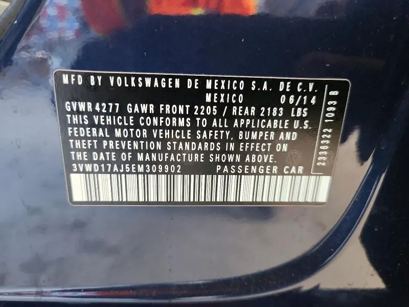 2014 VOLKSWAGEN JETTA SE  
