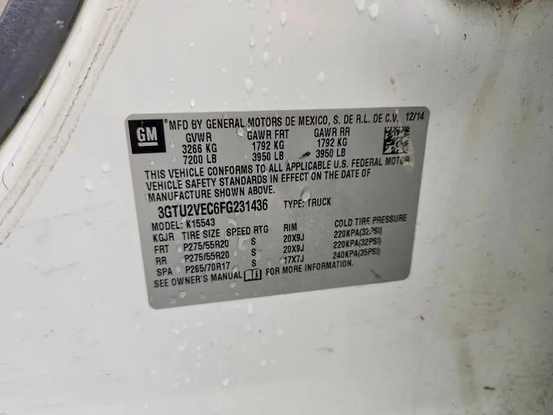 2015 GMC SIERRA K1500 SLT  