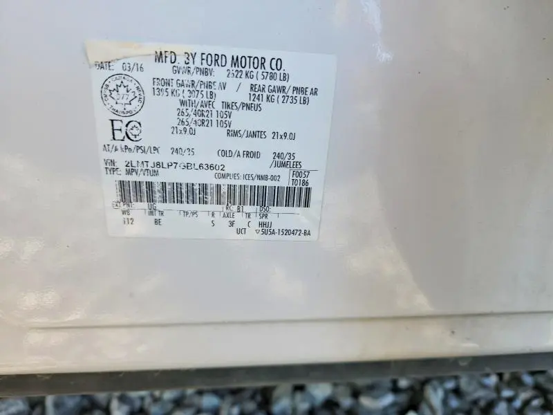 2016 LINCOLN MKX RESERVE  