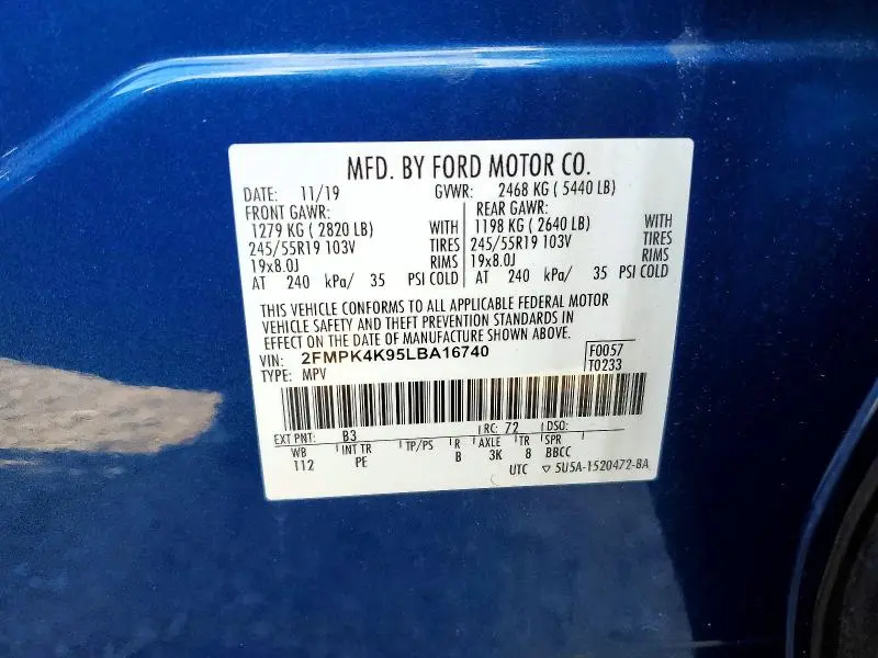 2020 FORD EDGE TITANIUM  