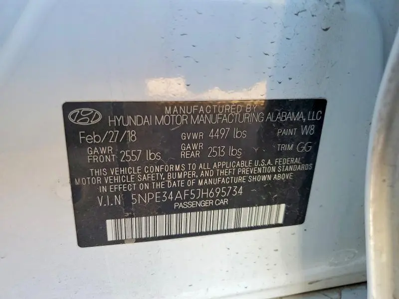 2018 HYUNDAI SONATA LIMITED  