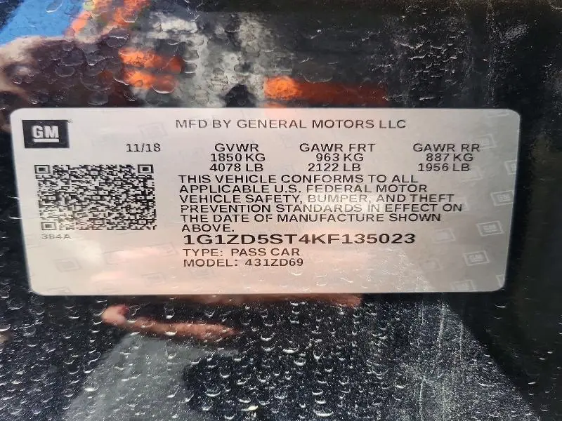 2019 CHEVROLET MALIBU LT  