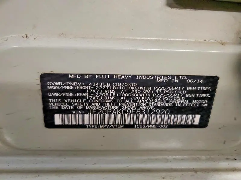 2014 SUBARU CROSSTREK   