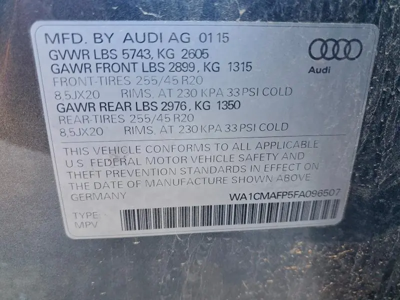 2015 AUDI Q5 TDI PREMIUM PLUS  