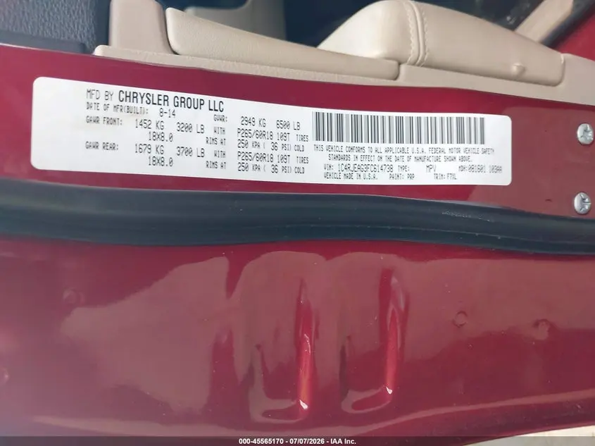 2015 JEEP GRAND CHEROKEE LAREDO