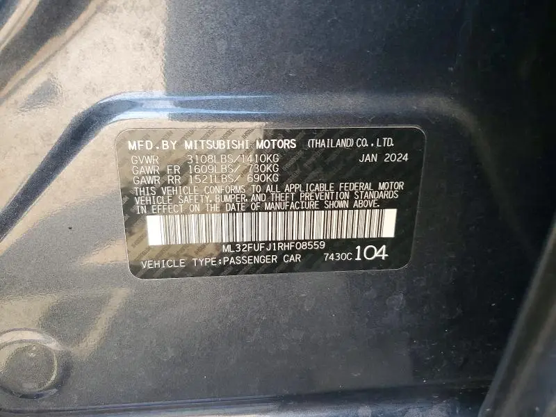 2024 MITSUBISHI MIRAGE G4 ES  