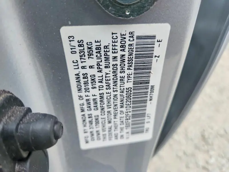 2013 HONDA CIVIC LX  