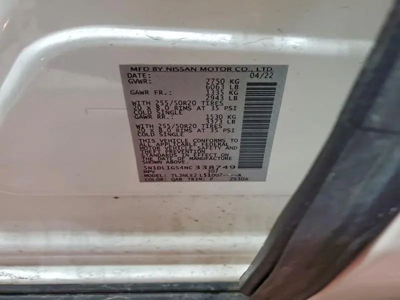 2022 INFINITI QX60 SENSORY  