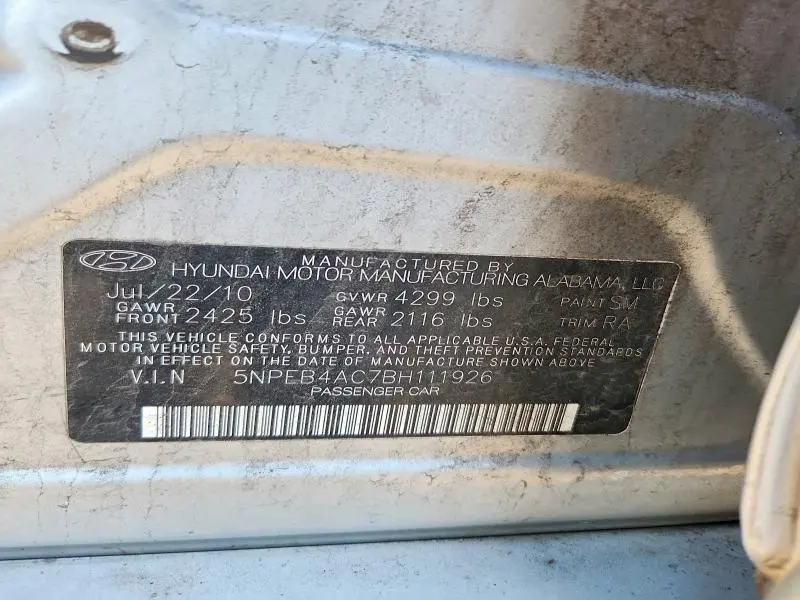 2011 HYUNDAI SONATA GLS  