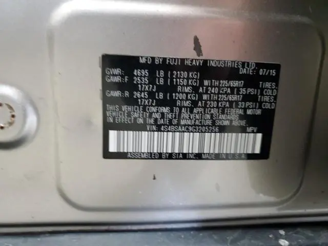 2016 SUBARU OUTBACK 2.5I