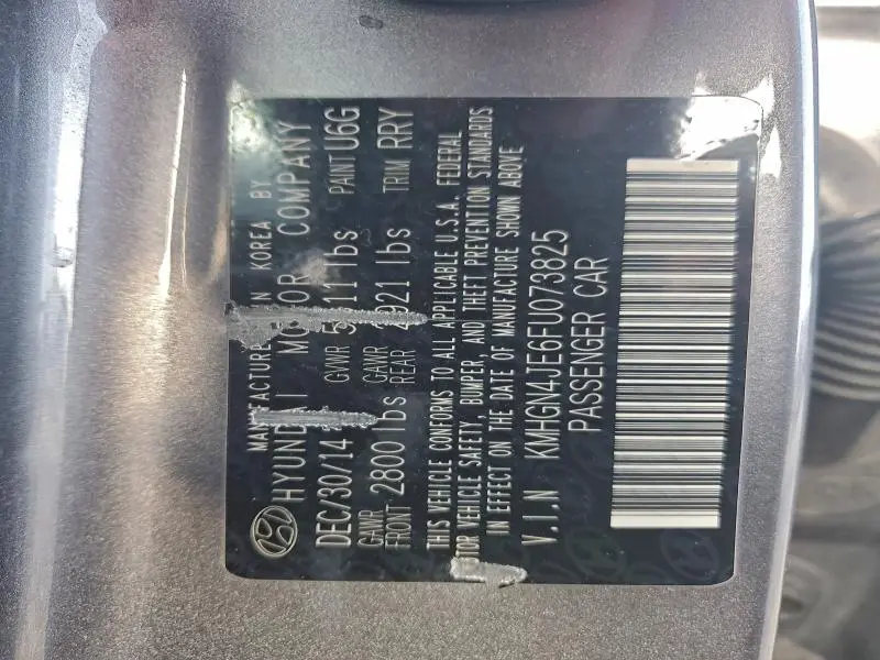 2015 HYUNDAI GENESIS 3.8L  