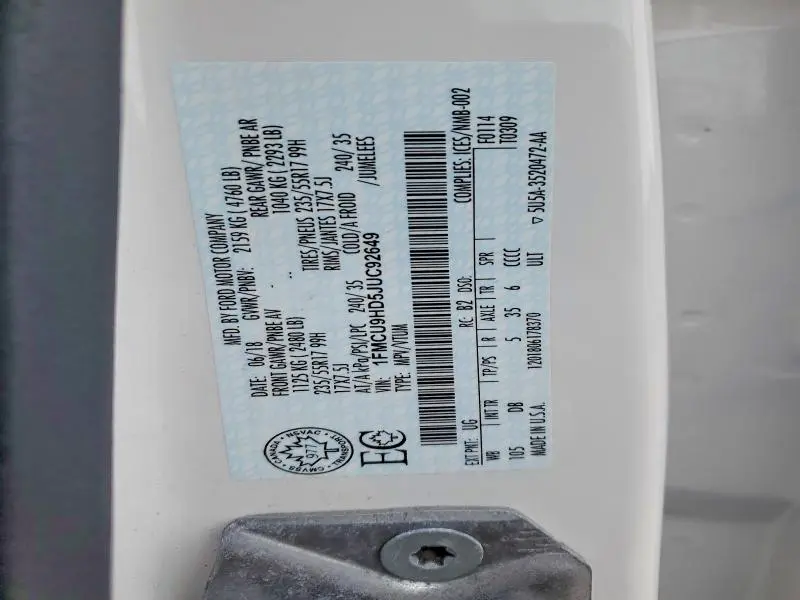 2018 FORD ESCAPE SEL  