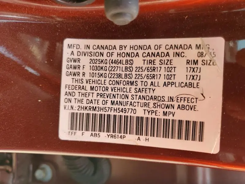 2015 HONDA CR-V EX  