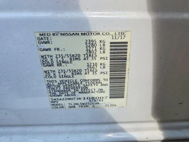 2018 NISSAN MURANO PLATINUM  