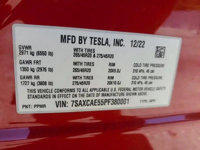 2023 TESLA MODEL X   