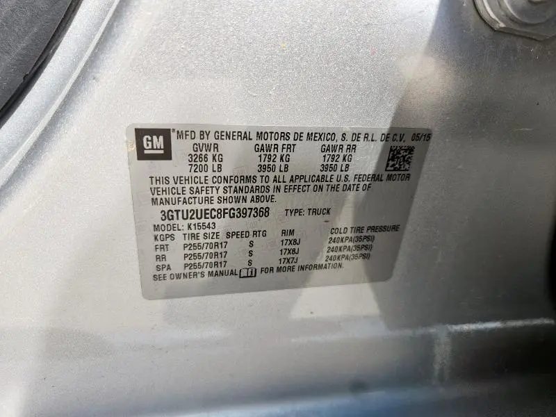 2015 GMC SIERRA K1500 SLE  