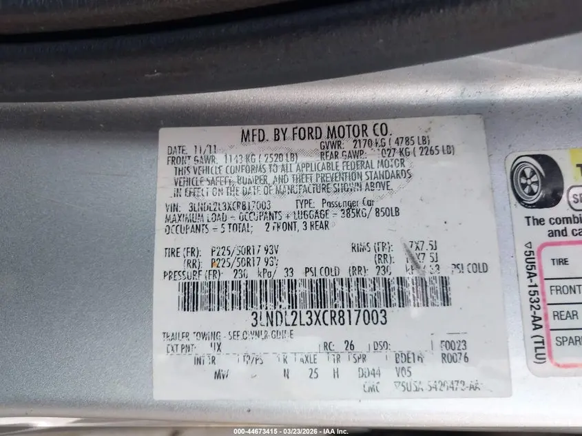 2012 LINCOLN MKZ HYBRID  
