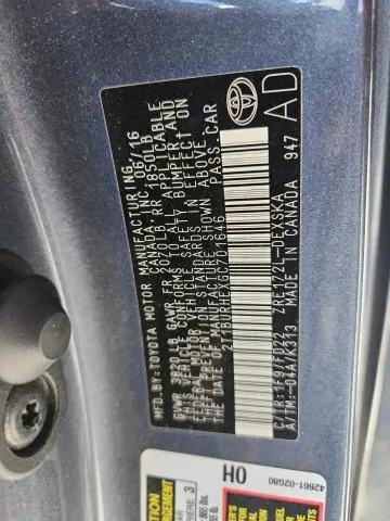 2016 TOYOTA COROLLA L  