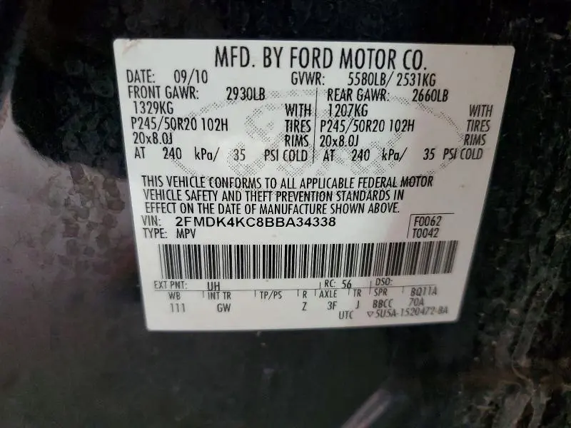 2011 FORD EDGE LIMITED  