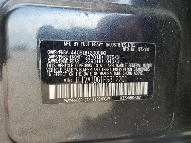 2015 SUBARU WRX PREMIUM  