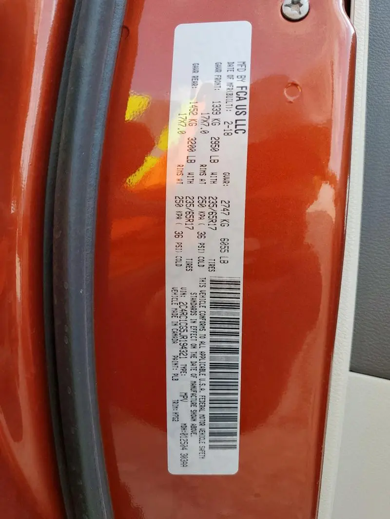 2018 CHRYSLER PACIFICA LX  