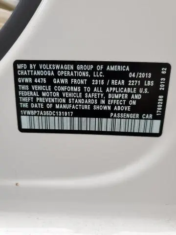 2013 VOLKSWAGEN PASSAT SE  