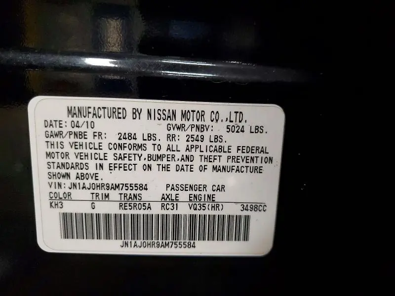 2010 INFINITI EX35 BASE  