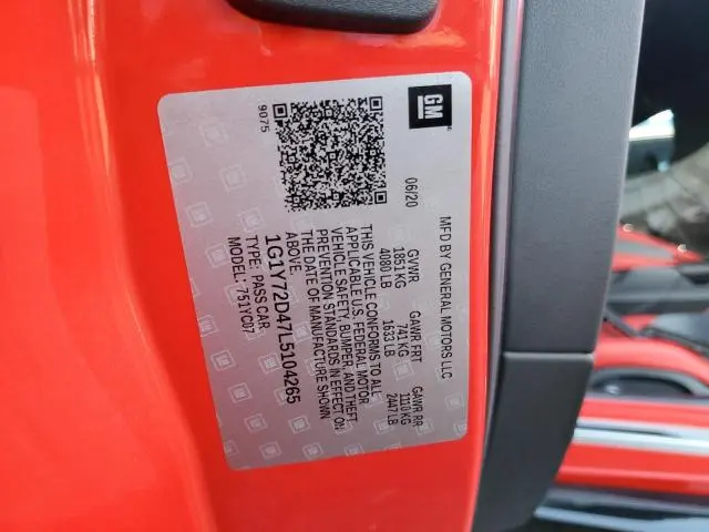 2020 CHEVROLET CORVETTE STINGRAY 2LT  