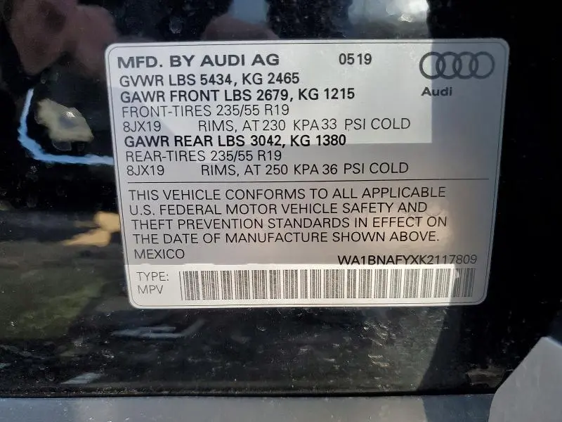 2019 AUDI Q5 PREMIUM PLUS  