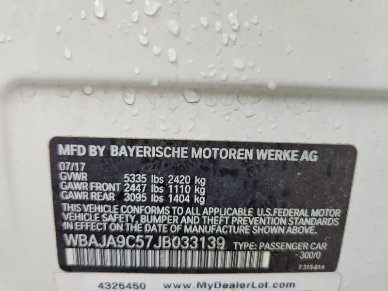 2018 BMW 5 SERIES   
