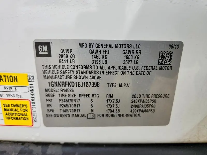 2014 CHEVROLET TRAVERSE LS  