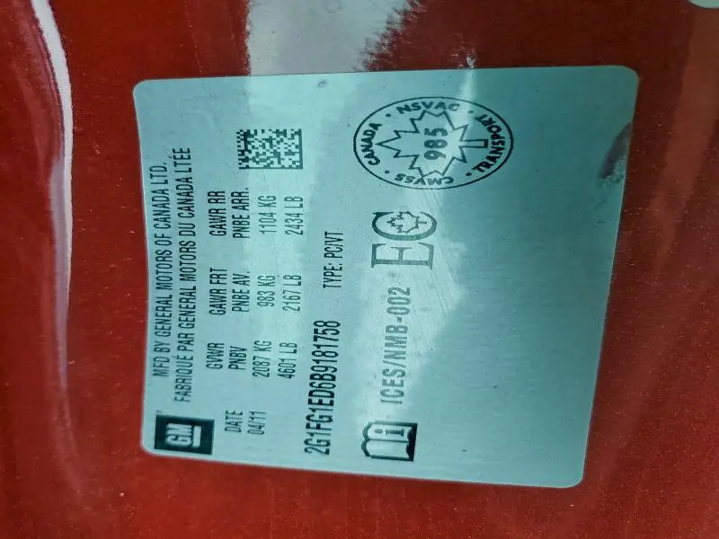 2011 CHEVROLET CAMARO LT  