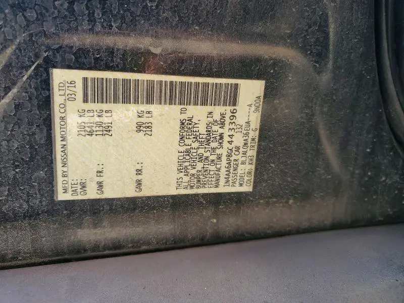 2016 NISSAN MAXIMA 3.5S  